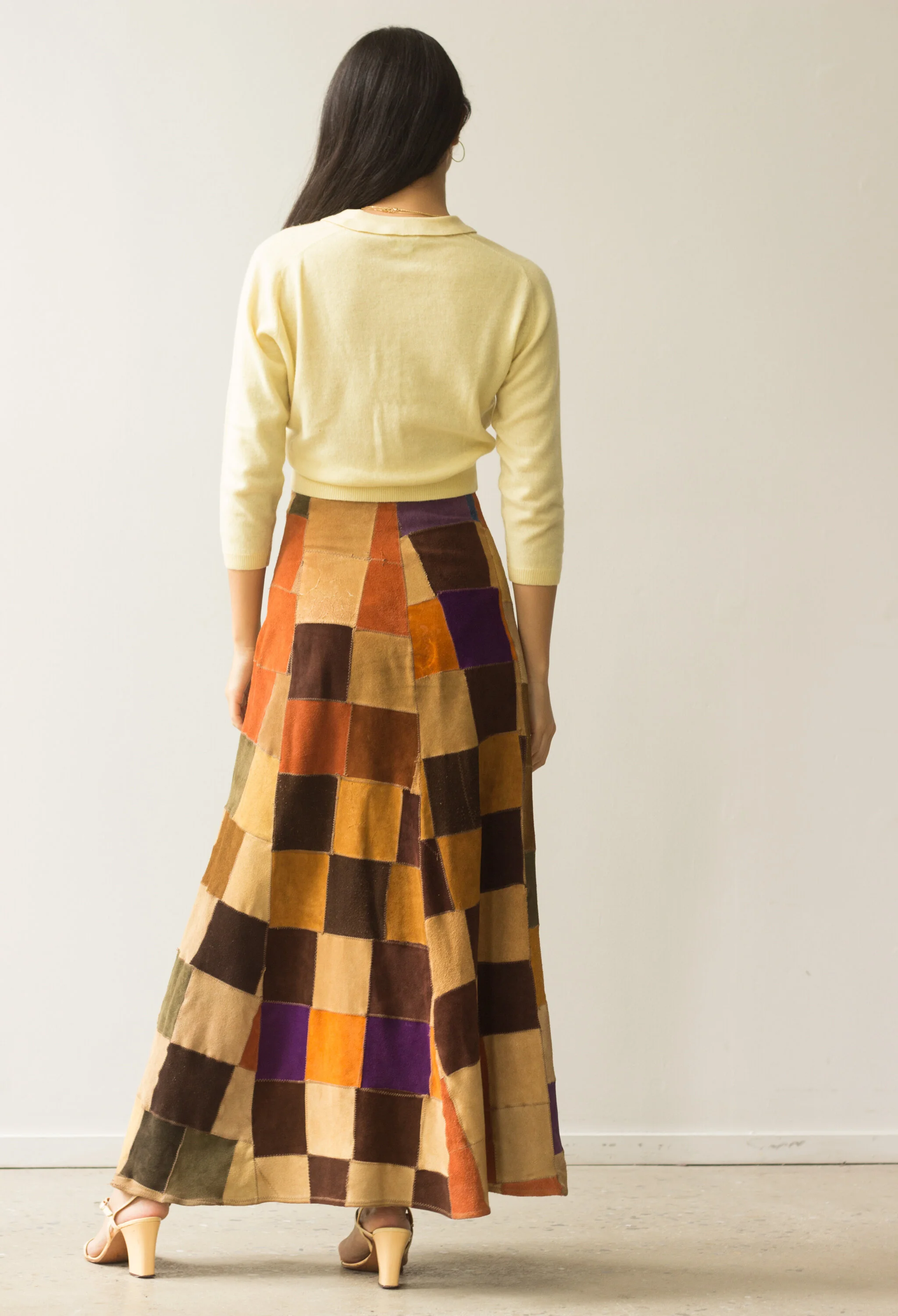 1970s Suede Patchwork A-Line Skirt — Wayward Collection